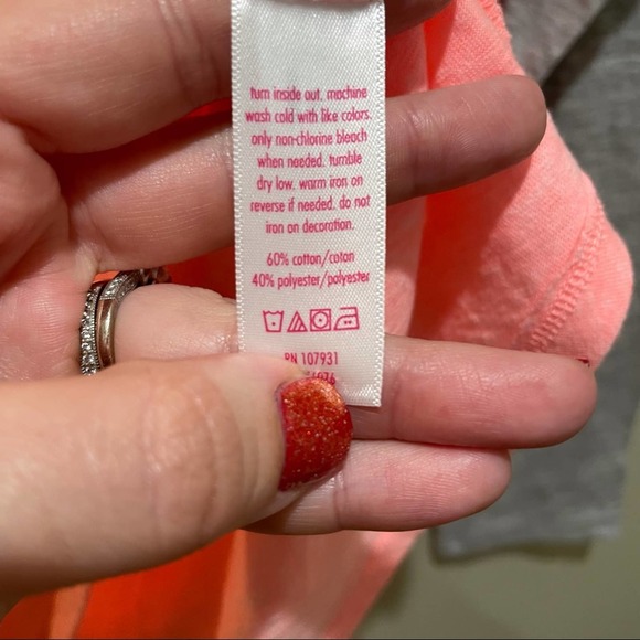 Justice Girl’s Long Sleeve Baseball Tee Grey Coral Size 14 - Picture 5 of 6